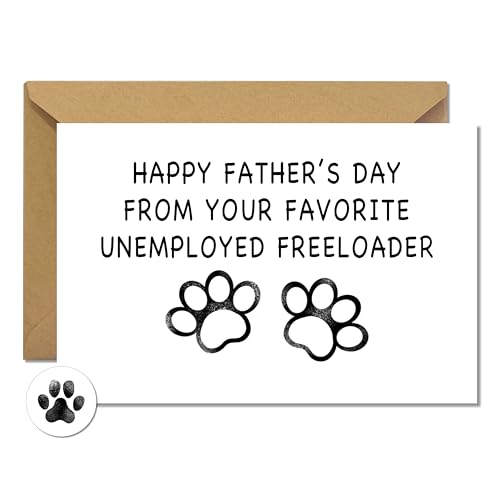 Funny Dog Dad Card with Envelope & Sticker - 4" x 6"