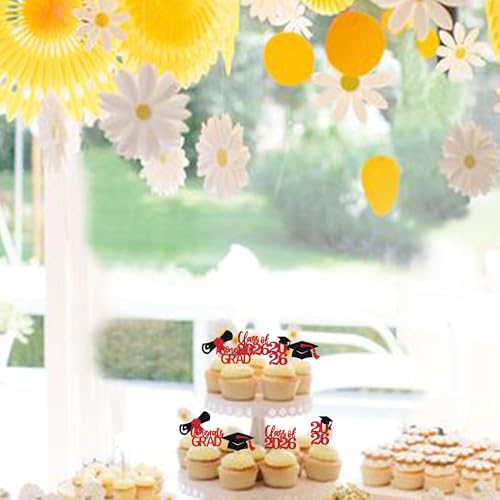 30 Pack Graduation Cupcake Toppers - Class of 2026 Decorations