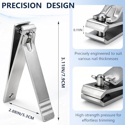 Heavy-Duty Straight-Edge Nail Clippers 2-Piece Set for Thick Nails