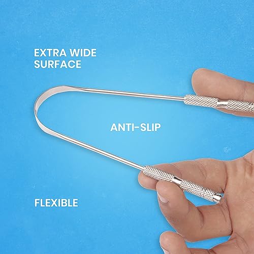 HOKIN Stainless Steel Tongue Scraper - 2Pack Oral Care & Bad Breath Solution