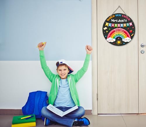 Personalized Teacher Classroom Door Sign with Welcome Design