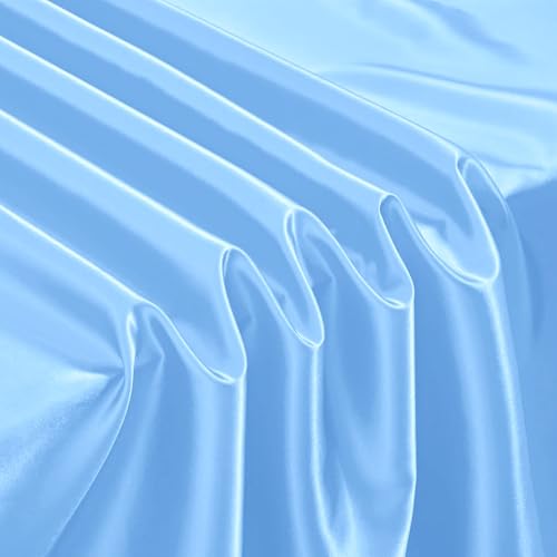 Baby Blue Satin Tablecloth 60 x 84 Inches for Weddings & Events