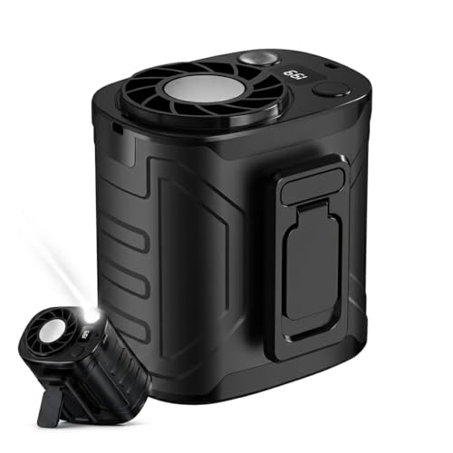 Rechargeable Waist Fan with 13000RPM Airflow - Hands-Free, 12H Runtime