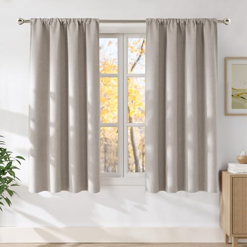 NICETOWN Linen Angora Room Darkening Curtains 42
