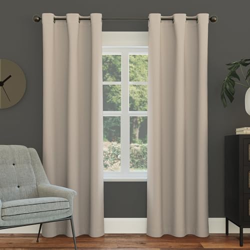 Sun Zero Easton Blackout Grommet Curtain Panel 40 x 95 Stone Energy Saving