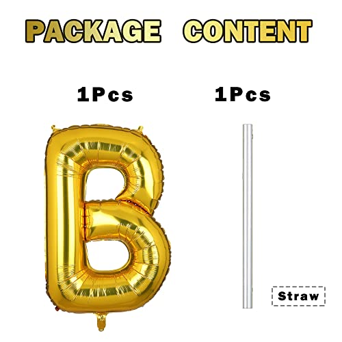 40 Inch Giant Gold Letter B Foil Balloon Birthday Party Decoration