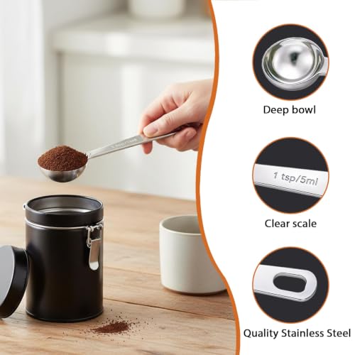 GIYAWA 5-Piece Stainless Steel Measuring Spoon Set, 1tsp (5ml) Capacity