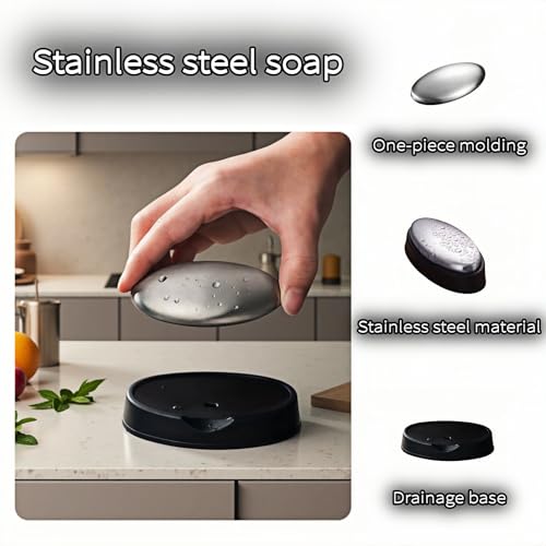 Stainless Steel Soap Bar - Odor Eliminator for Kitchen & Hands