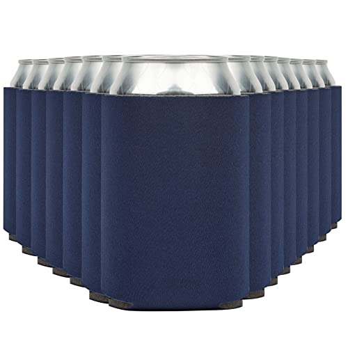 Navy Blue Beer Can Cooler Sleeves 14-Pack - Insulated & HTV Friendly