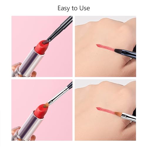 Retractable Lip Brush with Cap Soft Travel Makeup Applicator for Lipstick