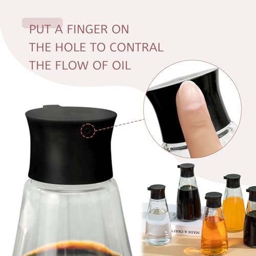 Black Glass Soy Sauce Dispenser Bottle 9.6 oz Leak-Proof Oil & Vinegar Cruet