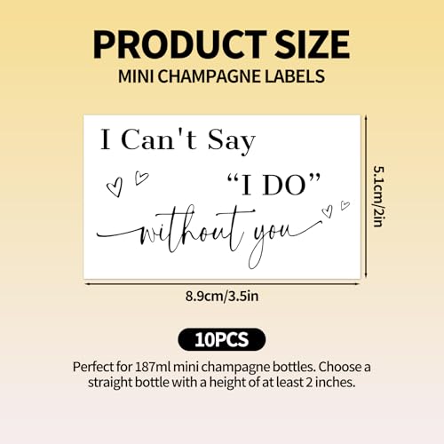 Bridesmaid Proposal Mini Champagne Labels - 10 Pack