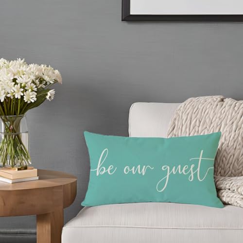 Farmhouse Decorative Pillow Covers 12x20 Set of 2 - Turquoise