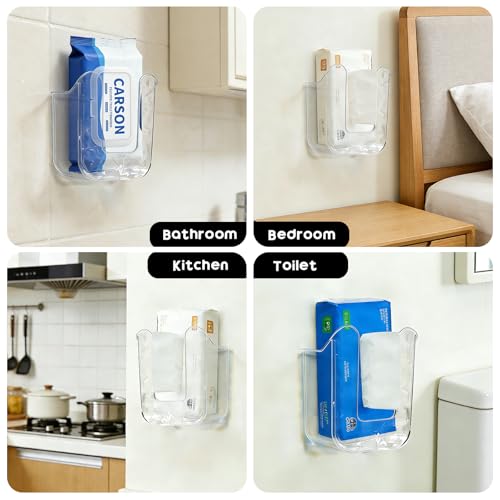 Wall-Mounted Wipe Dispenser - Clear Storage for Bathroom & Kitchen