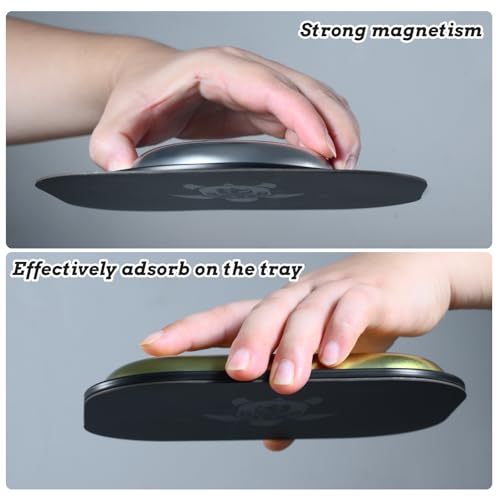 Metal Rolling Tray Set with Magnetic Lid and Ashtray, Funny Turtle Design