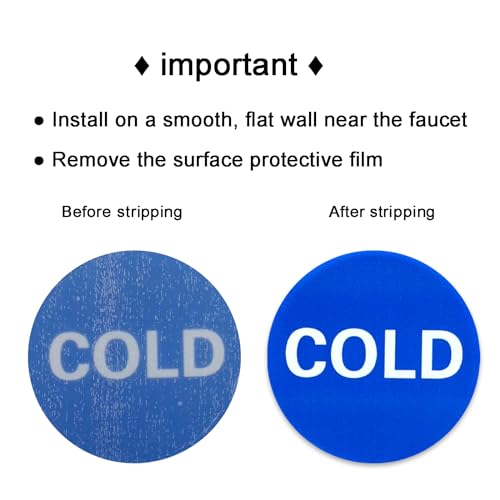 Self-Adhesive Hot Cold Water Signs - 1.42 Inch Acrylic Labels (2 Pack)