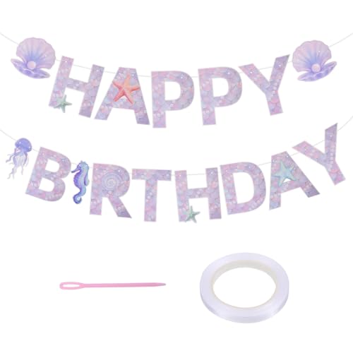 Mermaid Happy Birthday Banner | Under the Sea Party Decor