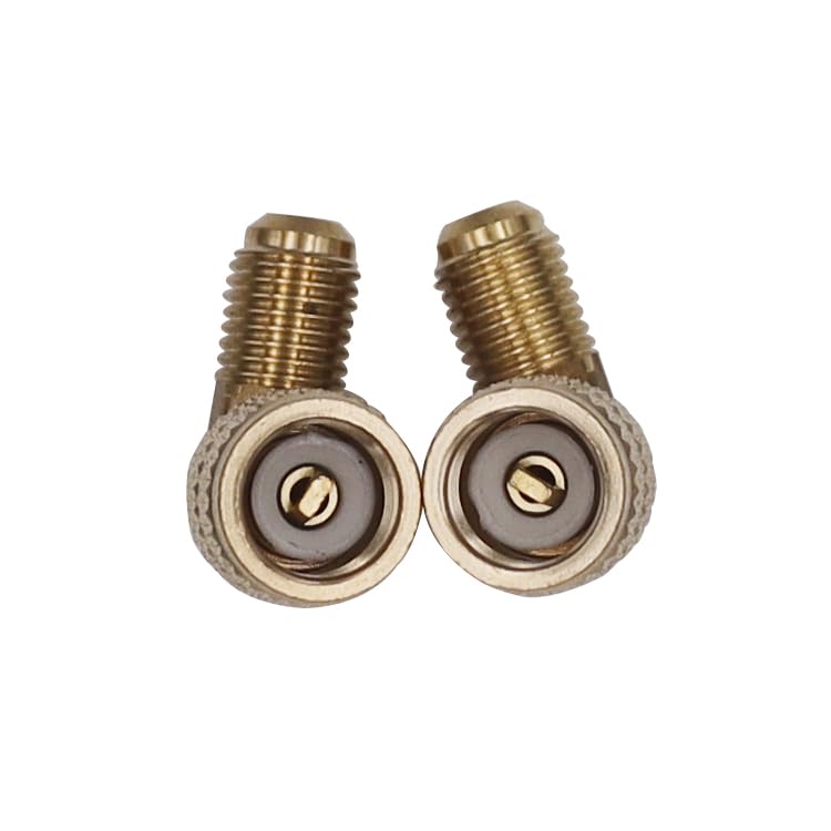 BoginIty 90° R22 to R410 HVAC Adapter, 1/4" to 5/16" Brass Connector
