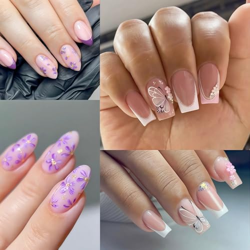 SHUXILIN 5D Embossed Flower Nail Stickers - Daisy & Butterfly Decals