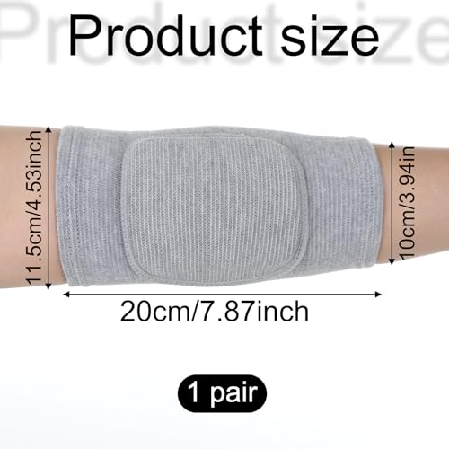 1 Pair Elbow Pads with Thicken Sponge Pad, Grey Breathable Protective Volleyball Elbow Pads Fitness Arm Knee Protector Volleyball Sponge Support for Kids Men Women Elderly