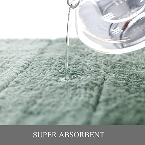 Kmson Green Ombre Bath Mat 17x24in Non Slip Ultra Soft Water Absorbent Rug