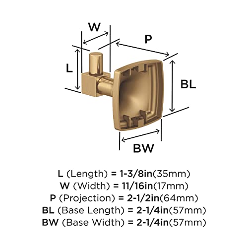 Amerock Stature Single Robe Hook in Champagne Bronze Wall-Mounted