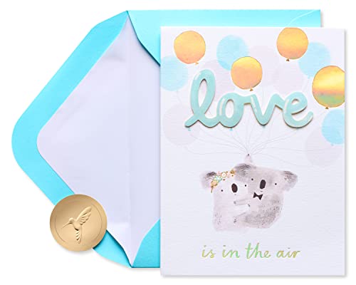 Papyrus Wedding Card - Sky Is The Limit Koala Design, 4.5 x 6 Inch