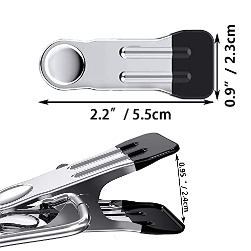 BERYLER Stainless Steel Clothes Pins with Hooks - 30 Pack, Rubber-Tip