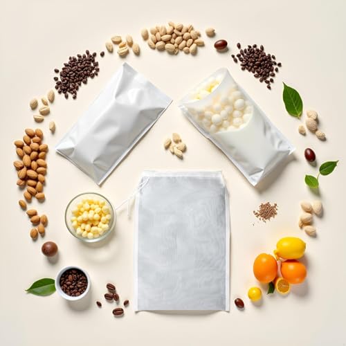 Jinshining Reusable Nut Milk Bag - Fine Nylon Mesh Food Strainer