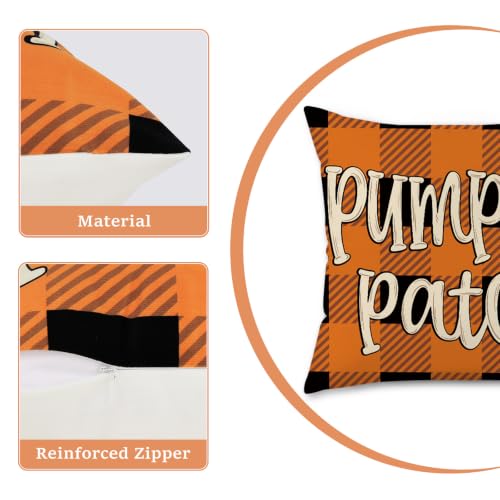 Fall Gnome Pumpkin Throw Pillow Covers Set of 4 - 18x18 Velvet
