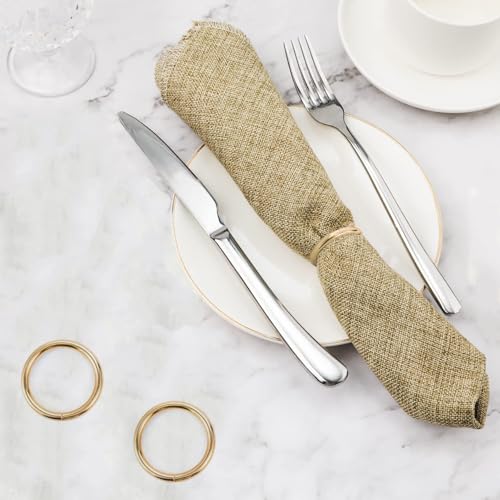 10 Pcs Gold Stainless Steel Napkin Rings - Elegant Table Decor