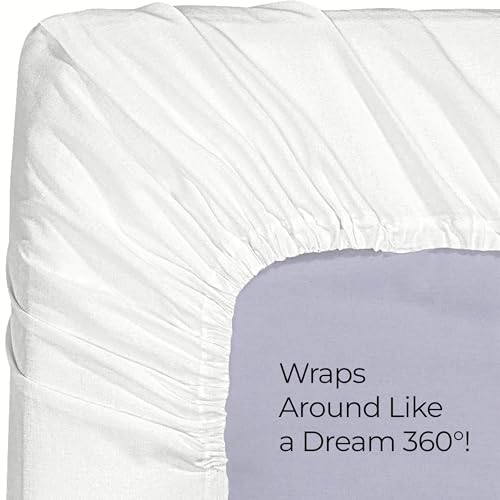 Twin XL Fitted Sheet Set - 2 Pack, 15 Inch Pocket, White