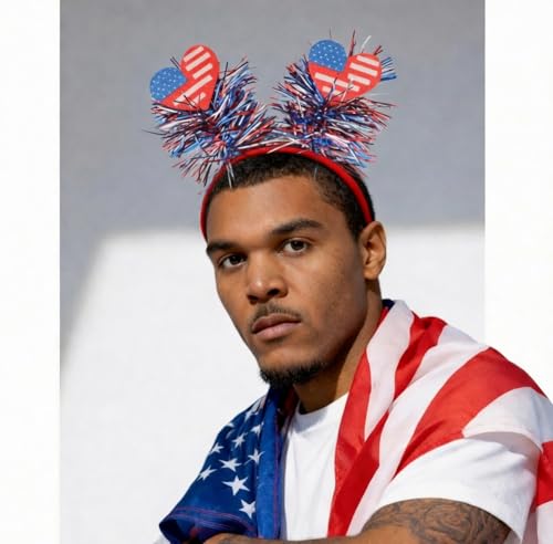 USA Patriotic Heart Headband for 4th of July and 250th Anniversary