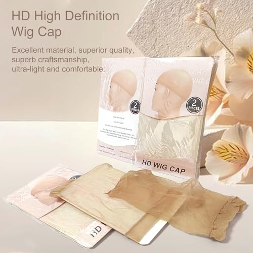 Jaasuee 8-Pack HD Wig Caps - Ultra-Thin Invisible Stocking Caps for Lace Front Wigs