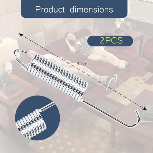 4-1/2 Inch Recliner Replacement Springs - Heavy Duty Stainless Steel (2 Pack)