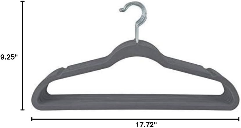 Skiennix Velvet Huggable Hangers - Super Slim Design in Elegant Grey | Space-Saving Solution