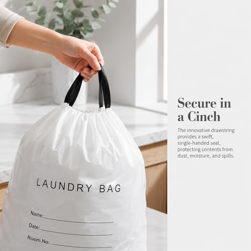 Large Disposable Laundry Bags with Drawstring - 20 Pack, 20.87"x15.75"