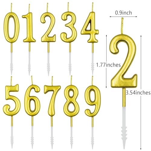 Gold Number 20 Birthday Candle for Cake Decoration