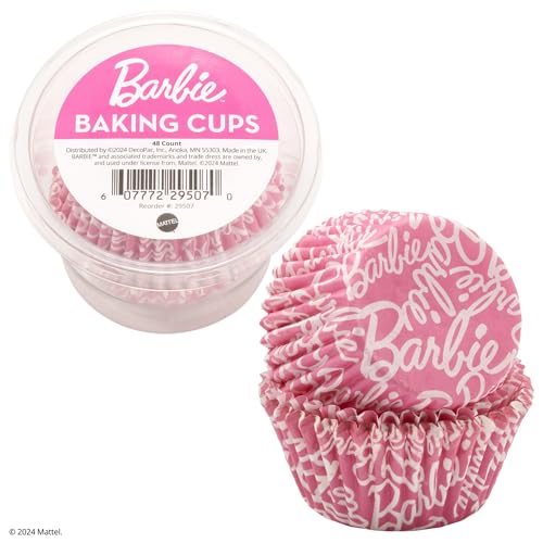 Barbie Cupcake Liners by DecoPac - 48 Pack Pink Greaseproof Baking Cups
