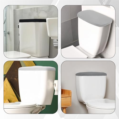 Universal Washable Toilet Tank Lid Cover Set - Soft Fabric, Fits Standard & Elongated Toilets