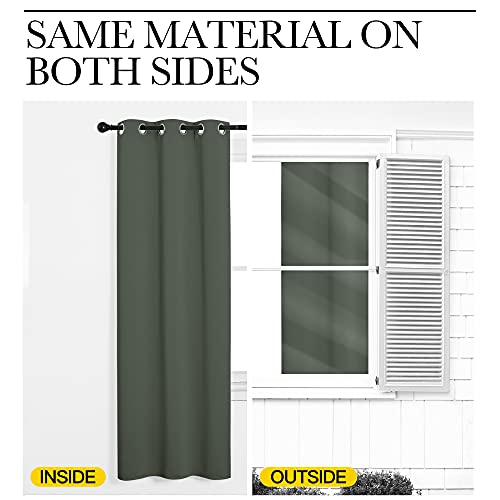 NICETOWN Blackout Curtains - 42" x 68" Dark Mallard Panels, Set of 2