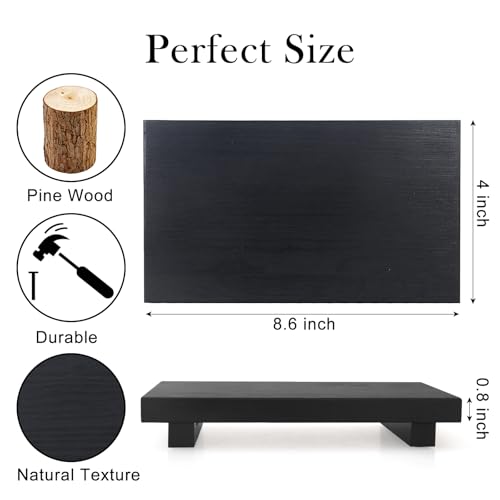 Black Wooden Bathroom Counter Tray - Rustic Soap Holder for Kitchen & Bath