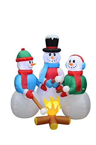 Christmas Inflatable Nativity Scene & Snowmen Bundle with LED Lights - Outdoor Decor