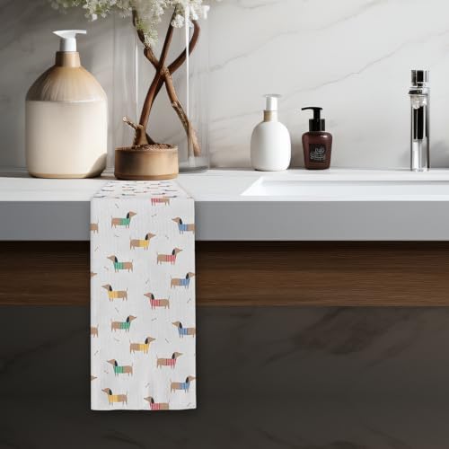 Dachshund Kitchen Towel - Absorbent Dog Themed Dish Towel for Home Decor