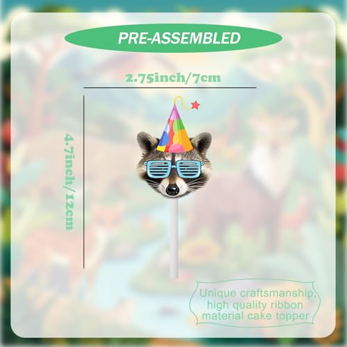 24 Pcs Safari Animals Cupcake Toppers - Jungle Birthday Decorations