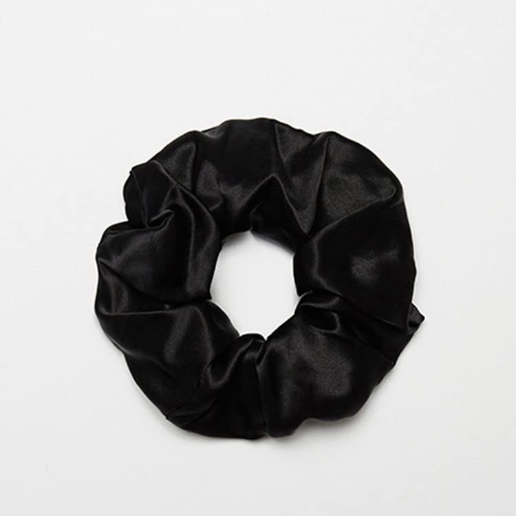 Black Mulberry Silk Hair Scrunchie 100% Pure Real Silk for Healthy Hair