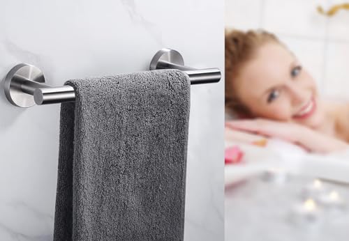 9 Inch Brushed Nickel Towel Bar - Rustproof Stainless Steel Holder