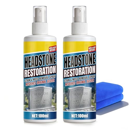 Tombstone Cleaning Spray for Granite & Marble Memorials - 2PC Kit