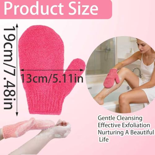 Apexrich Exfoliating Shower Gloves 8-Pack Bath Mitts for Dead Skin