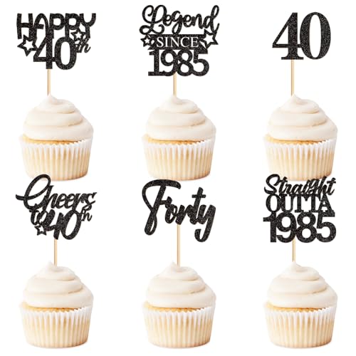 40th Birthday Cupcake Toppers - Straight Outta 1983 (24 Pack)